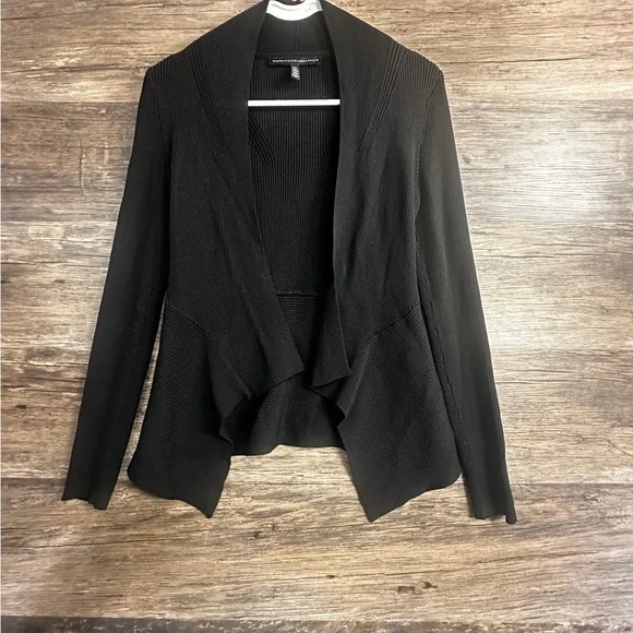 White House Black Market Elegant Black Open Cardigan - Picture 2 of 9